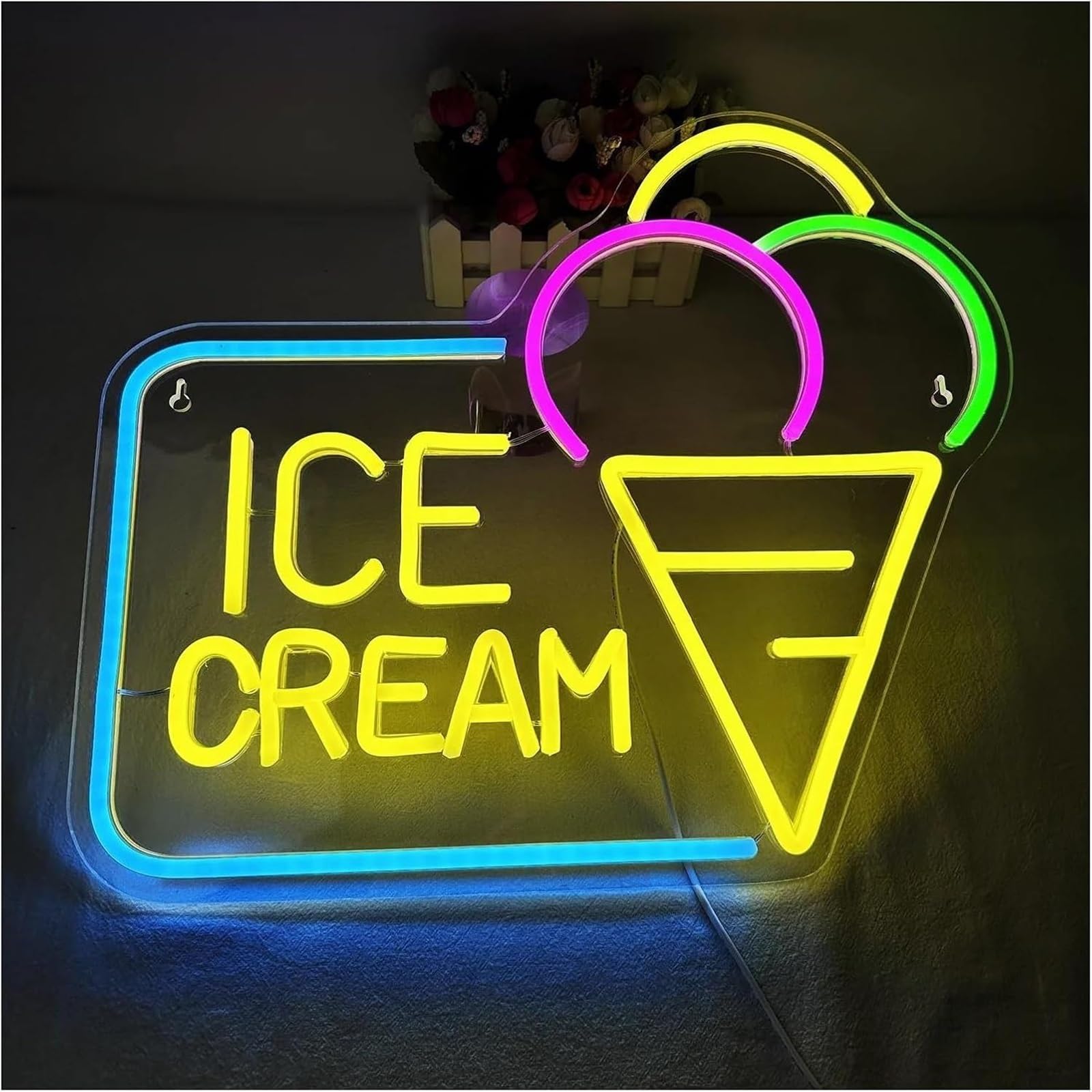 Luci al neon personalizzate, gelato, festa, casa, negozio