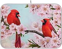 Vista 31 de Cherry Blossom Series - Tapete de secado de platos para encimera de cocina, 18 x 16 pulgadas, tapete absorbente de microfibra para platos