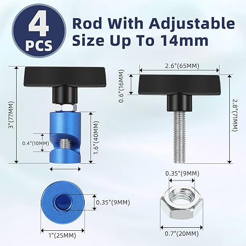 Miniatura 2 de Riakrum Abrazadera de soporte de elevación ajustable para automóvil de 0.55 pulgadas, abrazadera de puntales de aleación de aluminio, pinza de