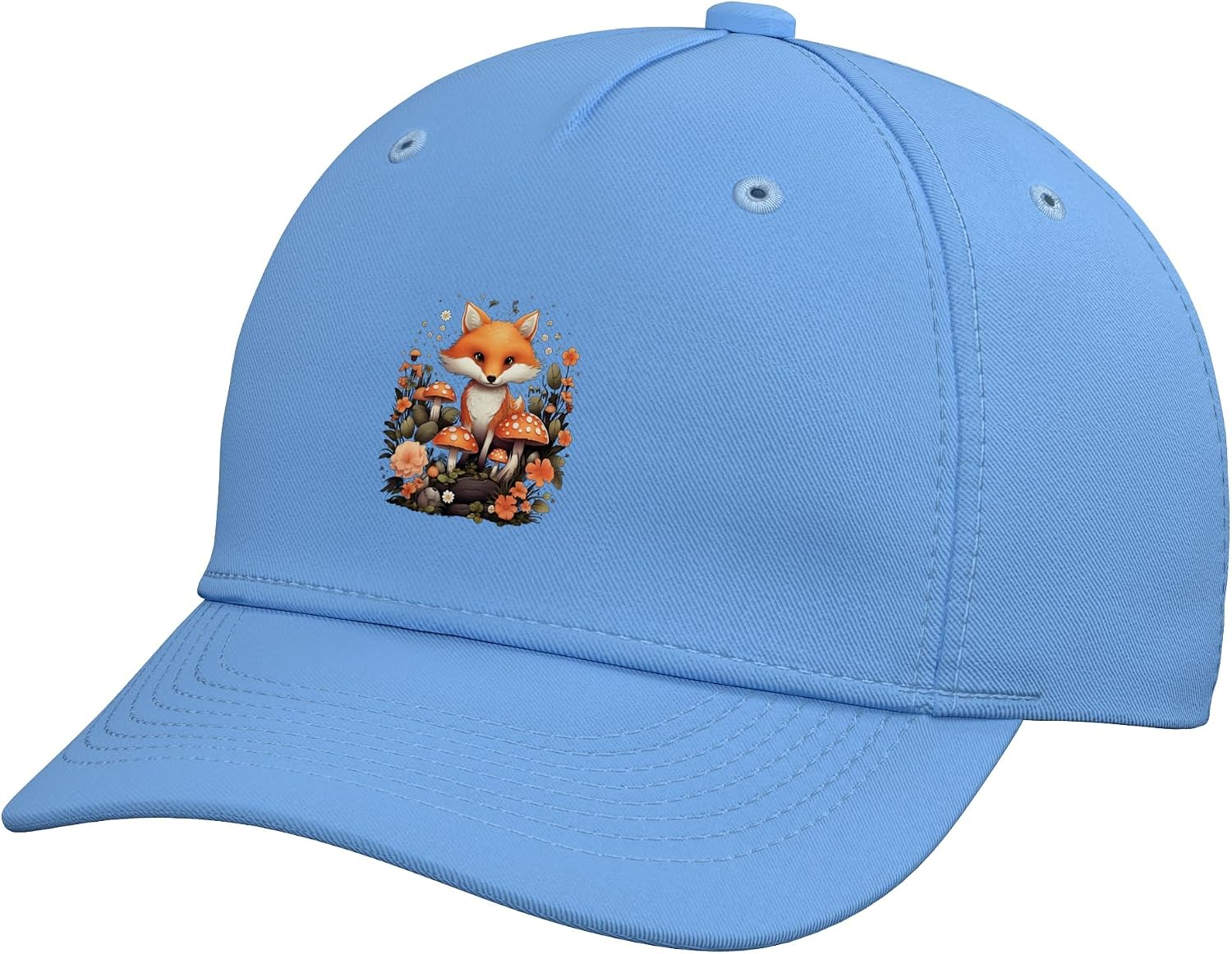 Mushroom Fox Kawaii Cottagecore Aesthetics Adjustable Baseball Hat
