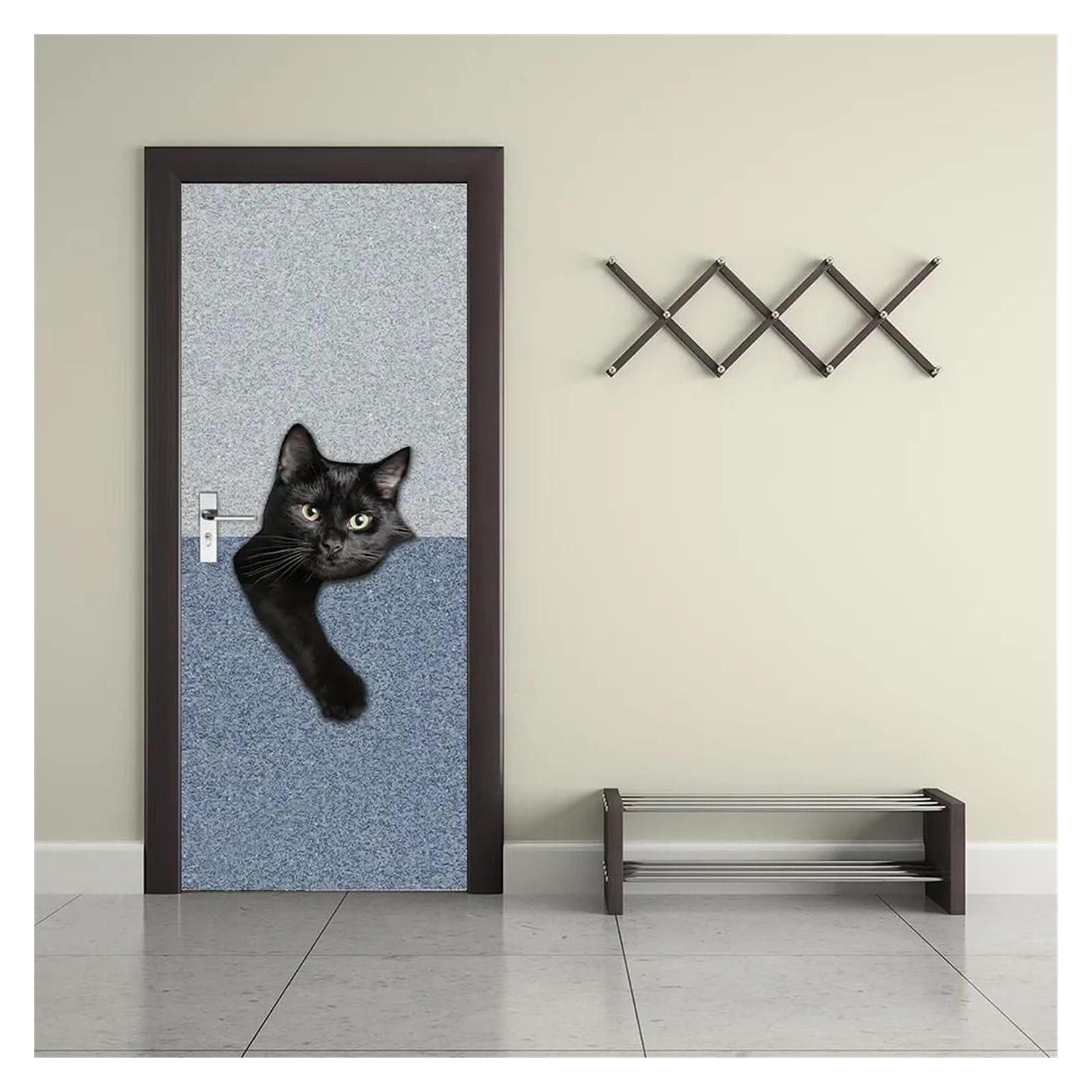 Sticker de porte chat mignon pour égayer votre salon ou chambre d'enfant 40x120cm