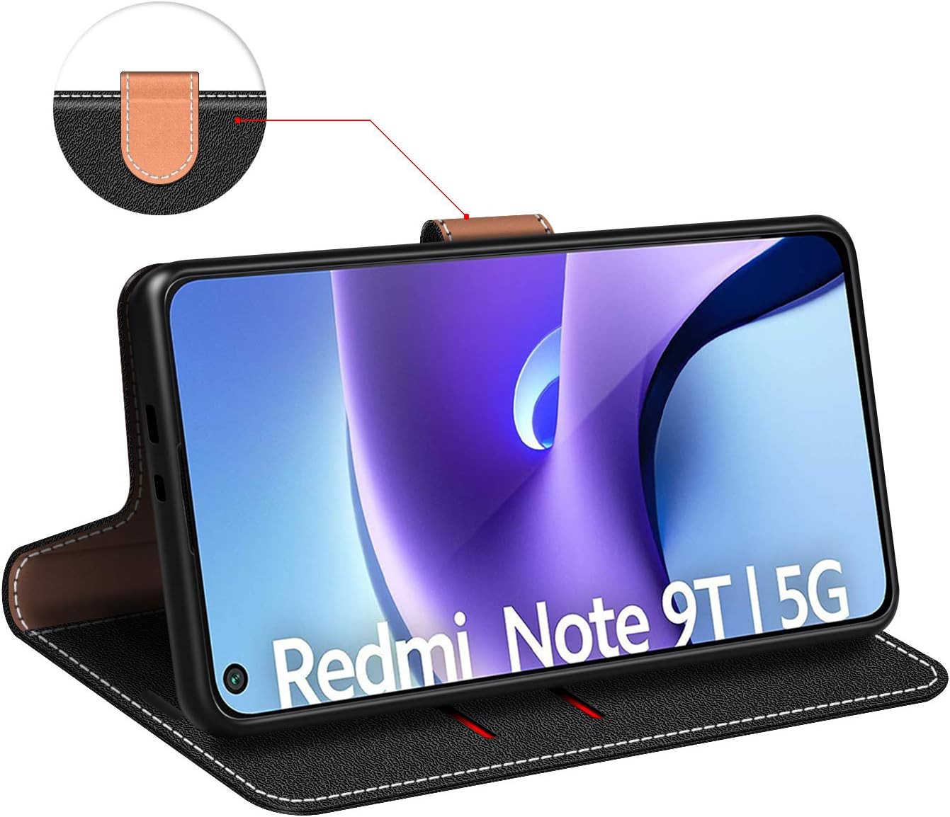 Coque Pour Redmi A3 Etui PU Cuir Bleu Magnétique Etui Housse ,Couleur