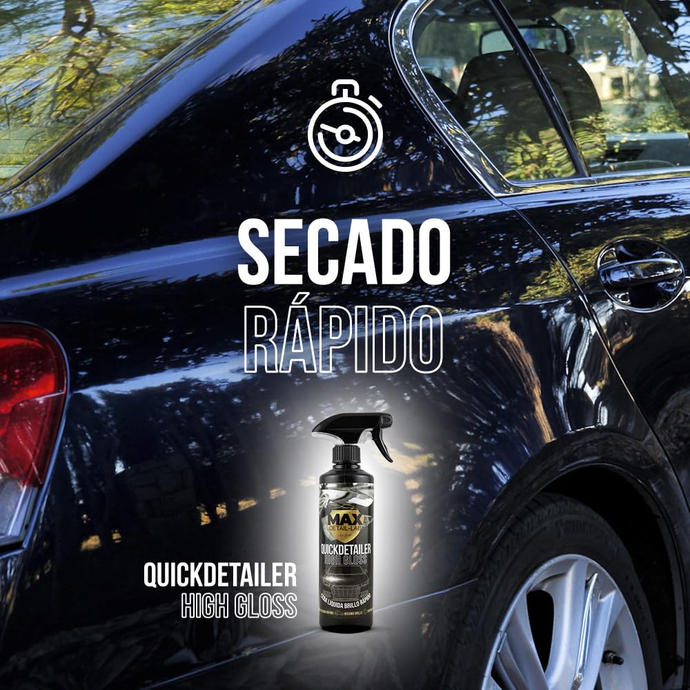 MAX DETAIL-LAB - Quickdetailer 5L - Quick Detailer Carnauba Car Lusterko karoserii, wysoki połysk samochodowy, zestaw do czyszczenia bez wody, profesjonalny zestaw do szczegółów, motor, 5 litrów