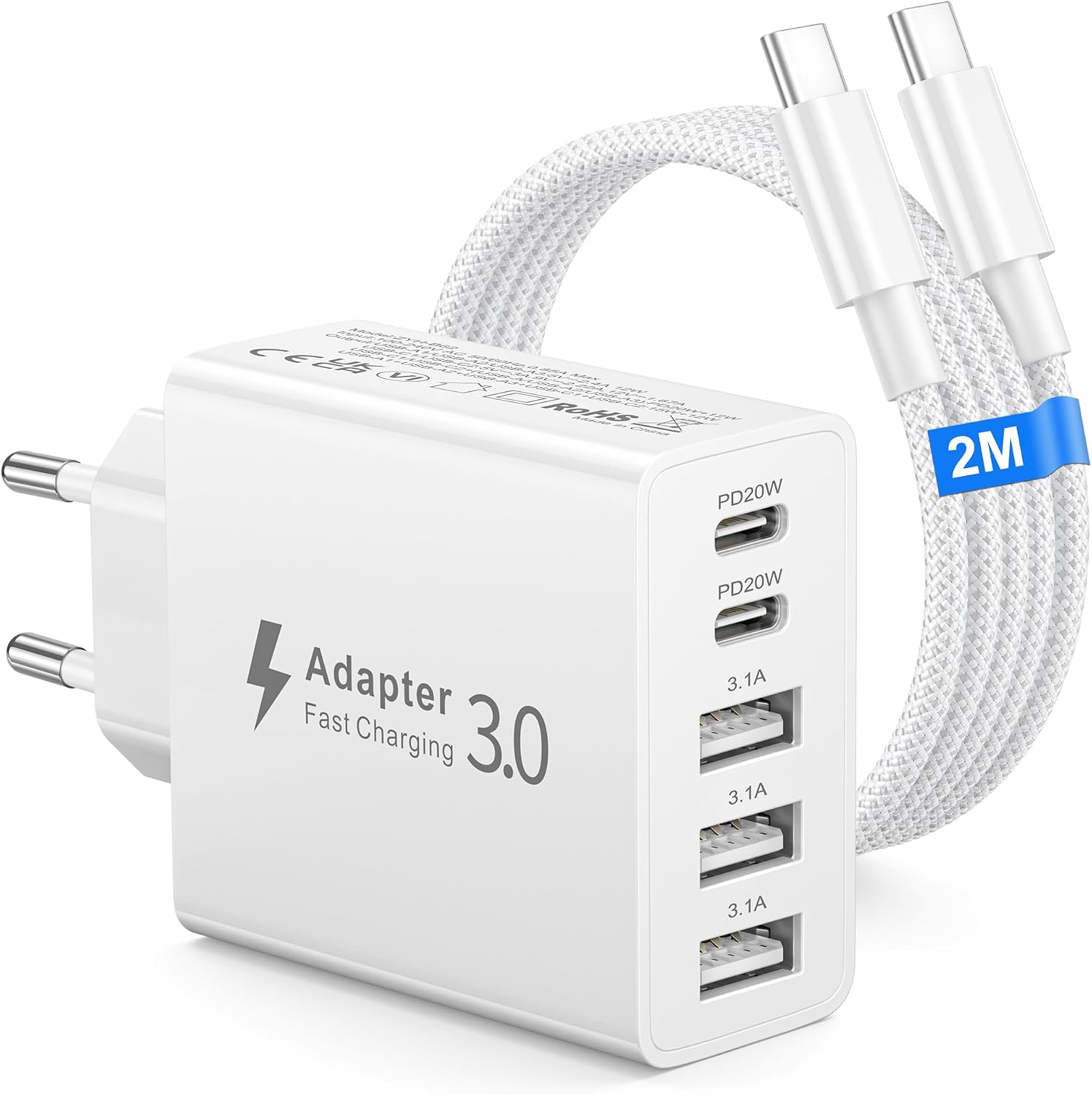 5-Ports USB C Ladegerät 50W