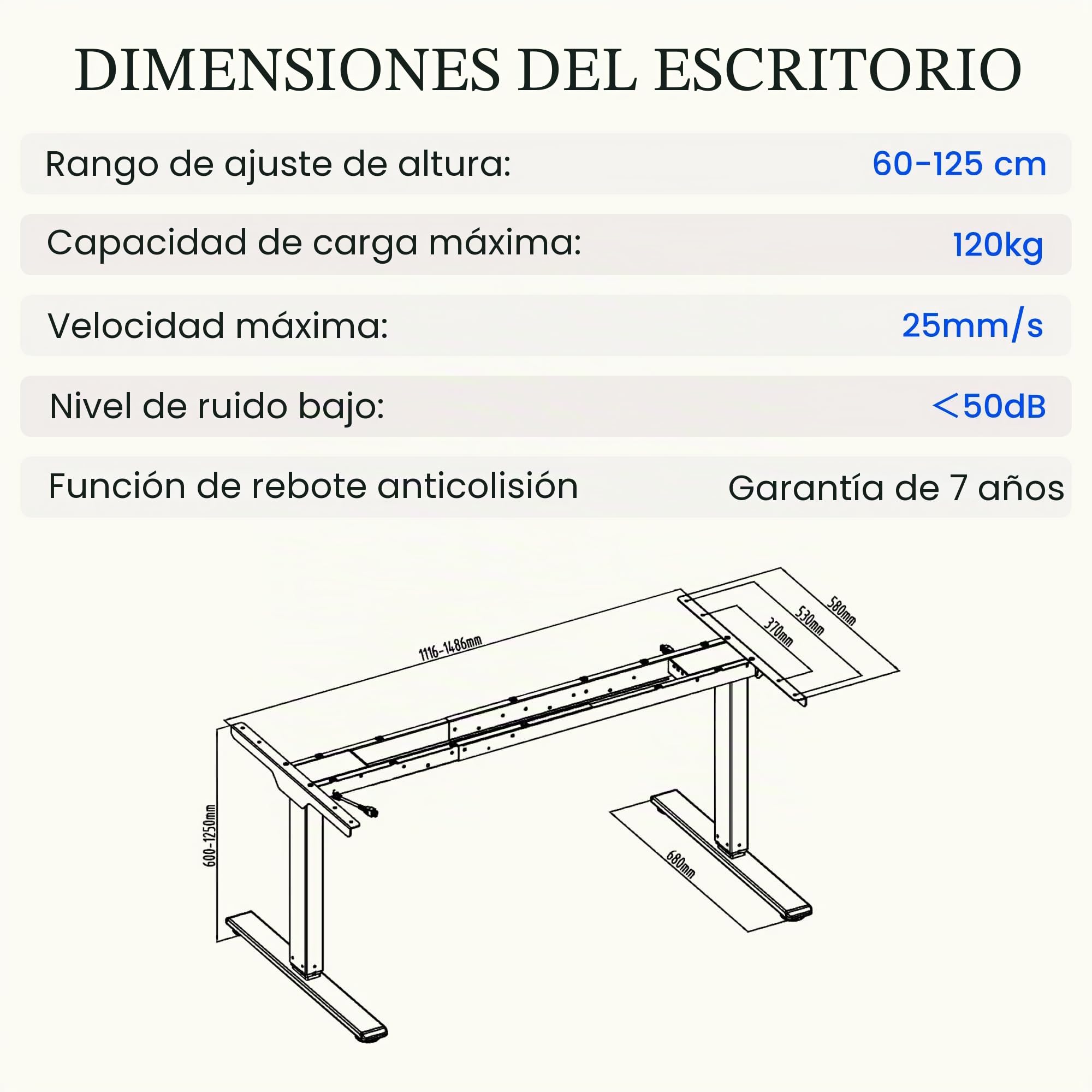 FLEXISPOT EC5 Plus Escritorio Elevable Eléctrico Doble Motor 3 Etapas USB