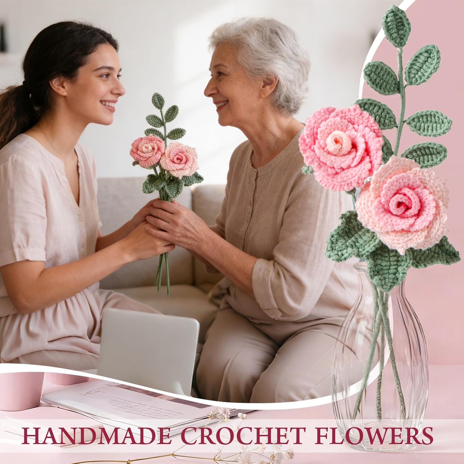 Rose Birthday Gifts for Women, Gift Baskets for Women, Birthday Box for Woman, Hug in A Box, Get Well Basket, Birthday Gift Set, Self Care Gift Basket for Mom Her Friend Sister Wife Grandma - Image 4