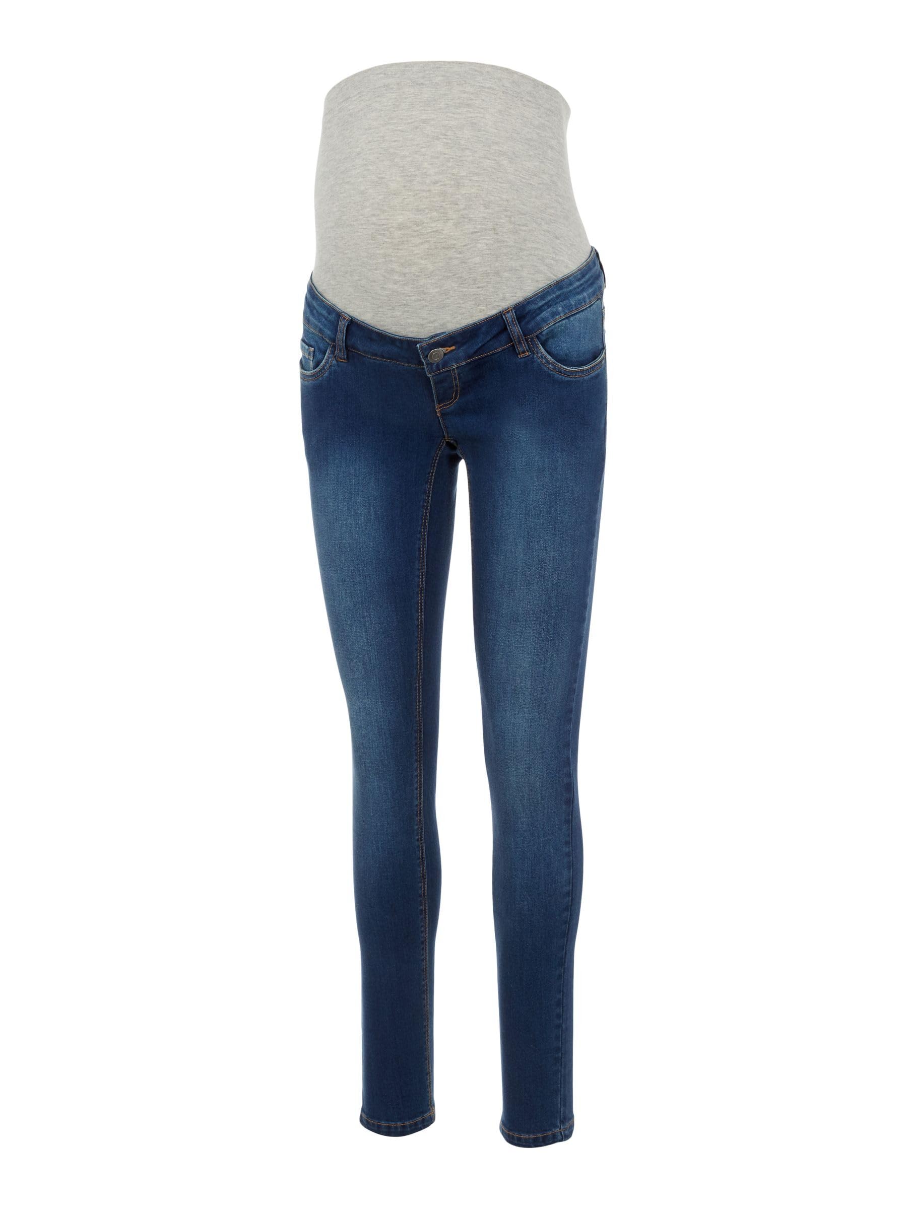 MAMALICIOUS Mama Licious Women's Maternity Jeans MLLOLA Slim Fit, Blue (Denim Blue), 26W x 32L