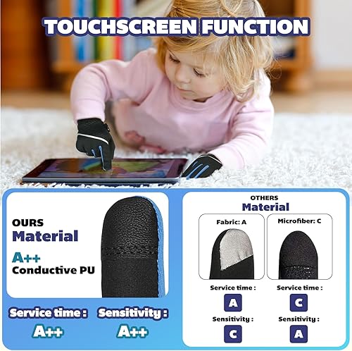 Miniatura 4 de OOPOR Guantes de invierno cálidos para correr, para niños, para clima frío, ciclismo, nieve, esquí, deportes, niños y niñas de 4 a 12 años