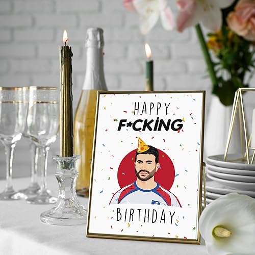 Miniatura 6 de Tarjeta de cumpleaños humorística de Roy Kent para él y ella, programa de televisión de Ted Lasso grosero para fanáticos de la televisión, regalos