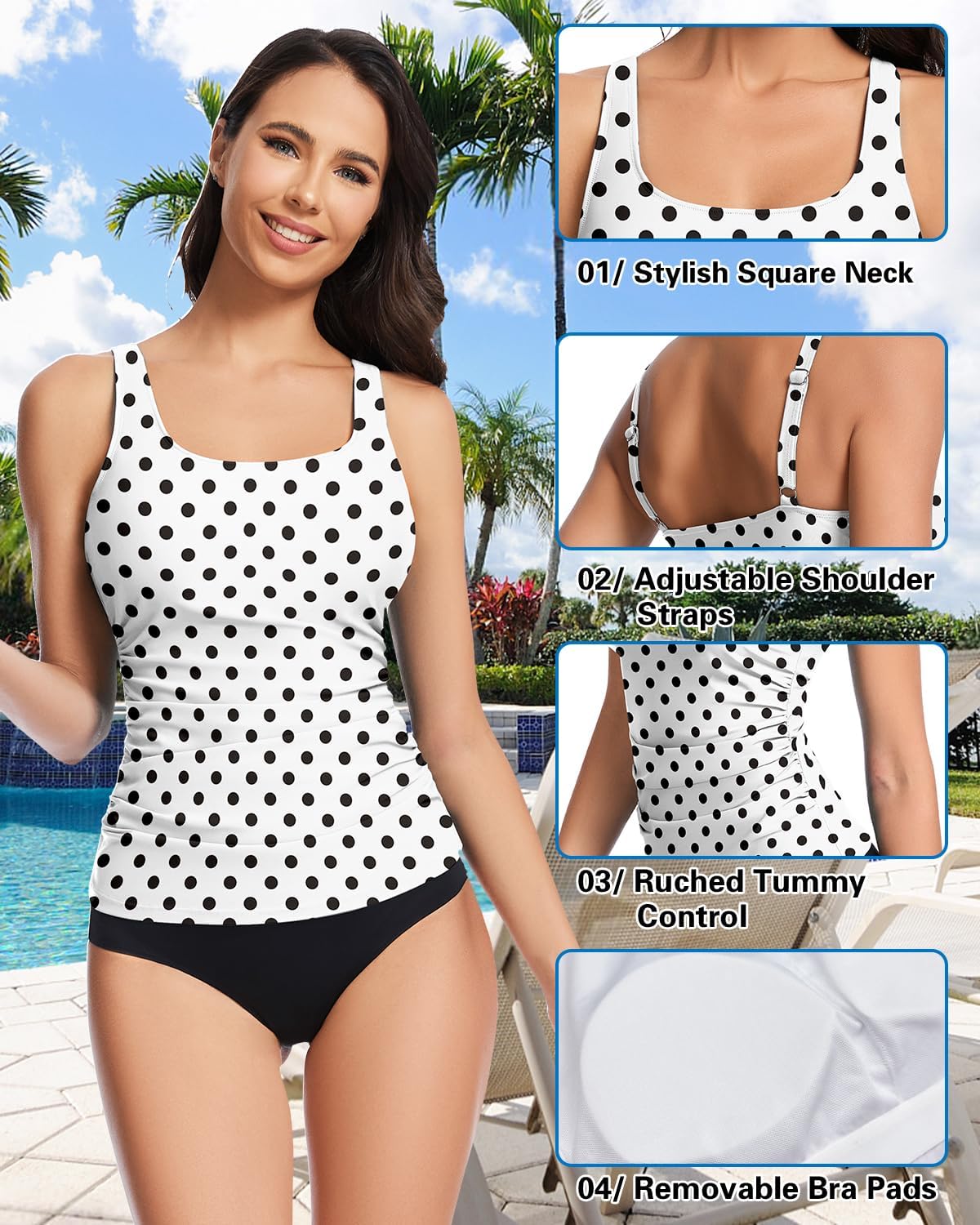 Soneven Women's Swim Shirt UPF 50+ Ruffle Sleeve Rash Guard UV Sun Protection Swimsuit Top Bathing Suit No Bottom - Image 4