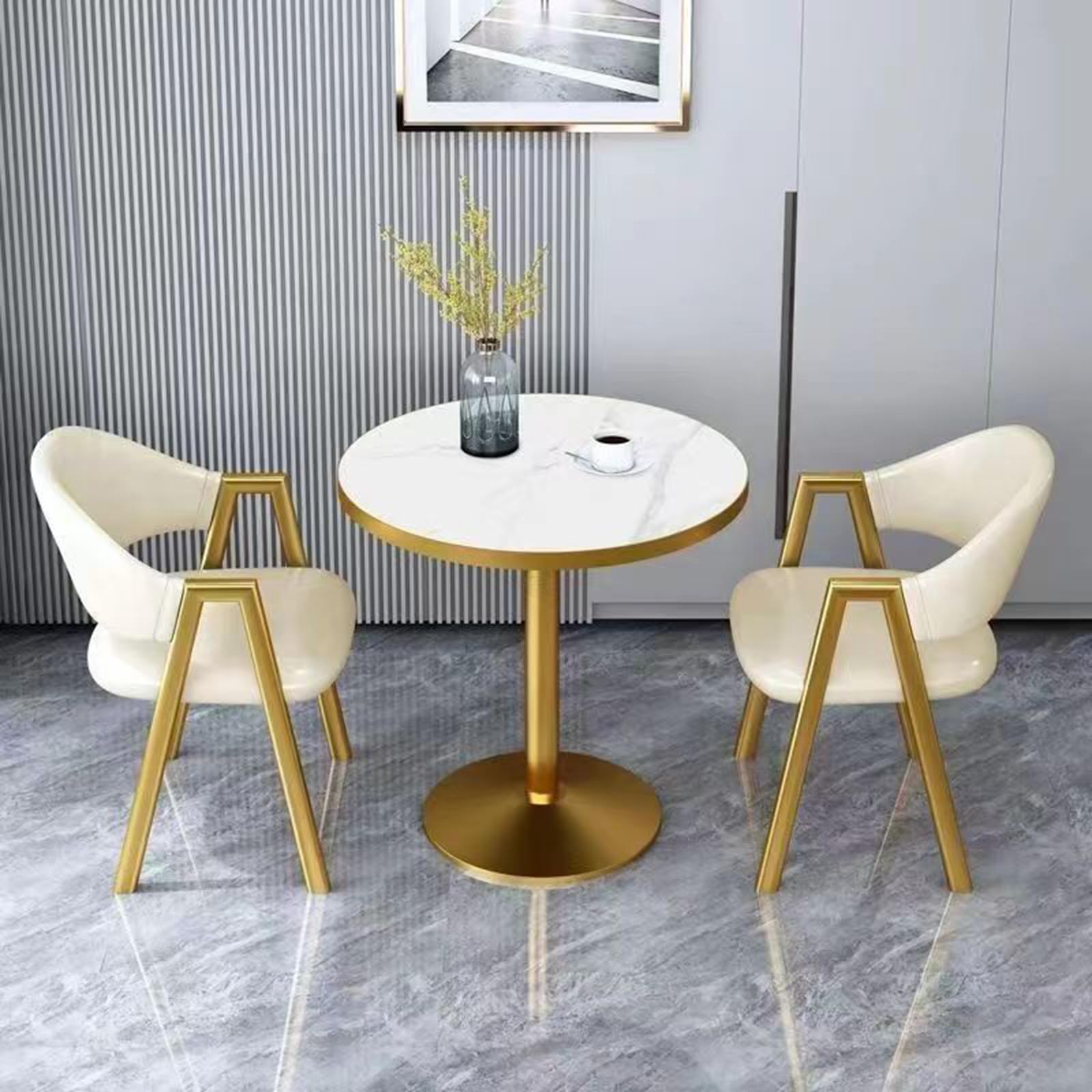 Mesa de comedor redonda para 2 que ahorra espacio en cocina