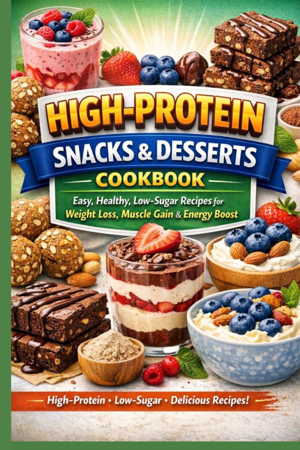 High-Protein Snacks & Desserts Cookbook: Easy, Healthy, Low-Sugar Recipes for Weight Loss, Muscle Gain & Energy Boost