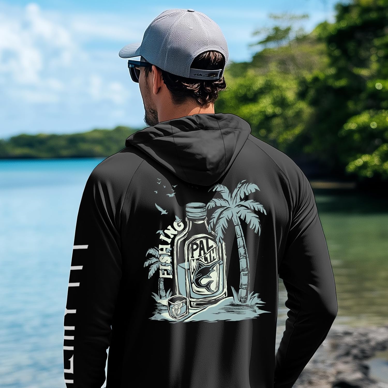 Palmyth Fishing Shirts for Men Long Sleeve Sun Protection Fishing Hoodie UPF 50+ Shirt Neck Gaiter - Image 3