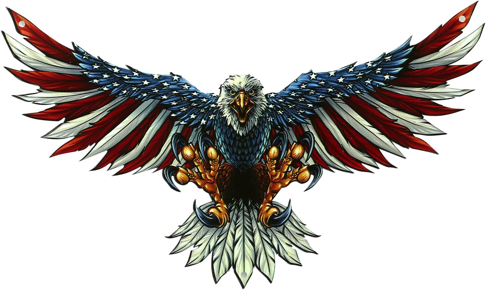 WOCOKAWOCOKA Metal American Bald Eagle Wall Art，40"*24" Oversize Metal Eagle Wall Decor American Flag Bald Eagle Hanging Patriotic Sculpture Independence Day Wall Decorations（4 pieces Combined）