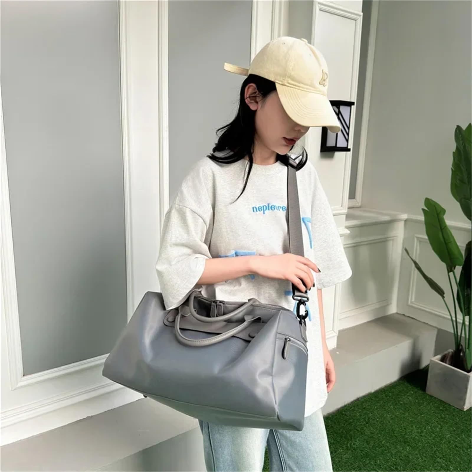 Sporttasche Trip Bag Large Capacity Yoga Organizer Swimming Gym Bag Business Travel Luggage Bag Oxford Handbag Shoulder Bags(Gray)