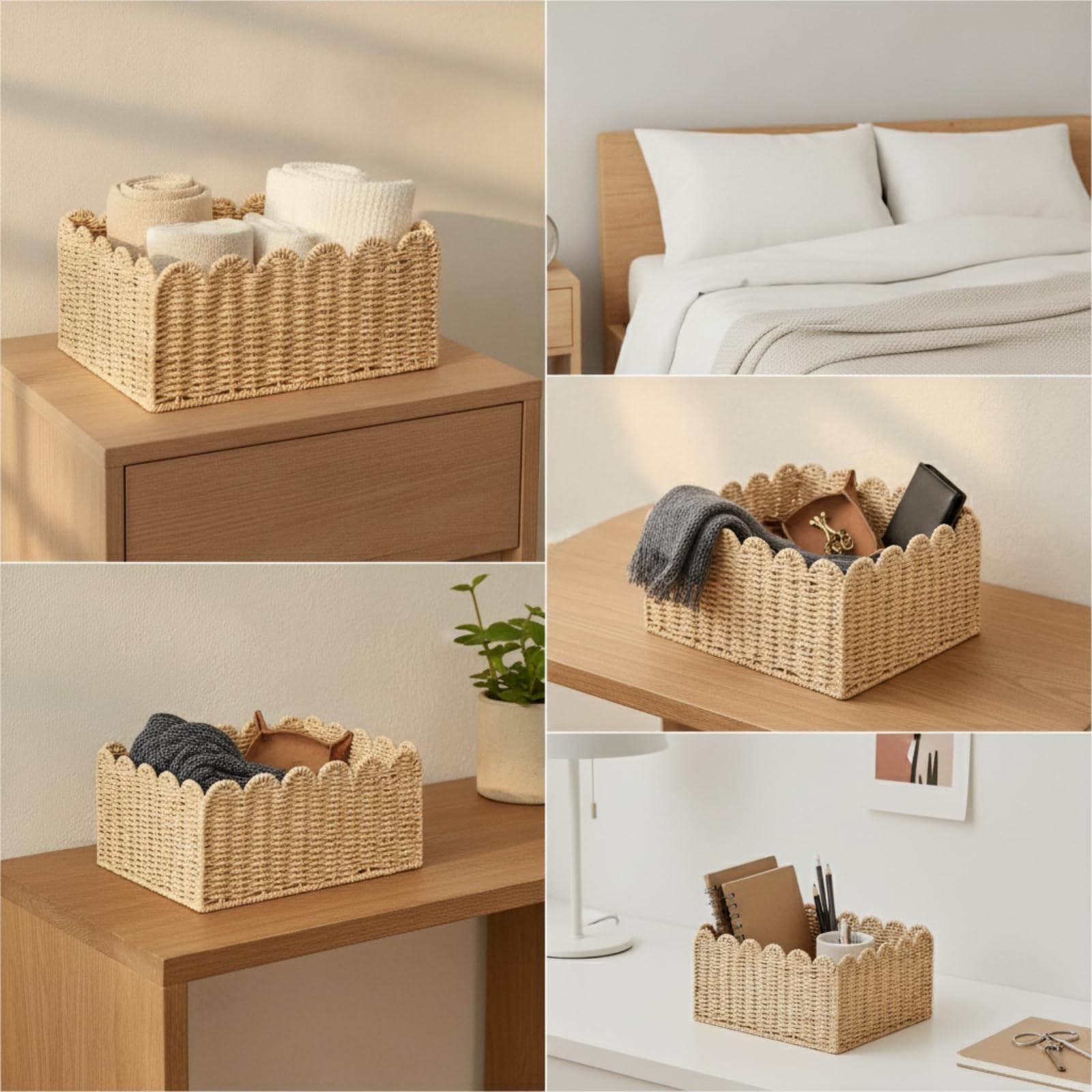 Cesta Cuerda Papel, color to 1, Grande 44 × 35 × 17 Cm