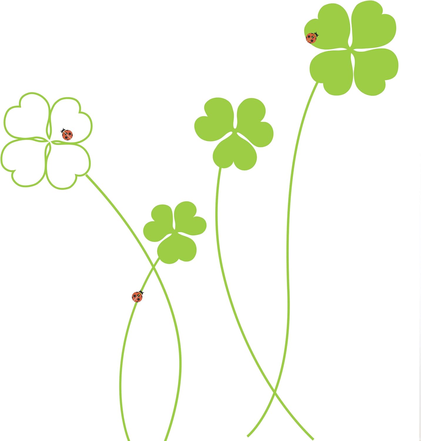 Amazon 転写 大判 ウォールステッカー 四葉のクローバー ライトグリーン おしゃれ 人気 植物 シール インテリア ウォールステッカー オンライン通販