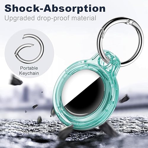 Miniatura 244 de Funda para AirTag con llavero, a prueba de golpes y antiarañazos, accesorios para localizadores GPS, para bolsos y maletas, transparente F5-Clear