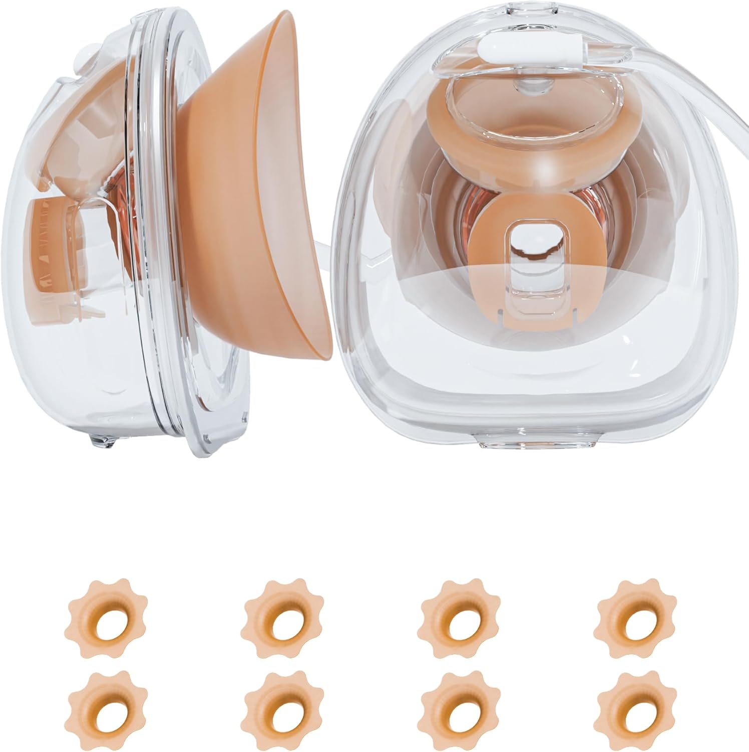 NCVI Hands Free Wearable Milk Collection Cups Accessories for Breast Pump 3110/8786/8122-3/8782-2, 5oz Feeding Pump Cup Parts Match with 17/19/21/24 Silicone Flanges Compatible with Medela/Spectra