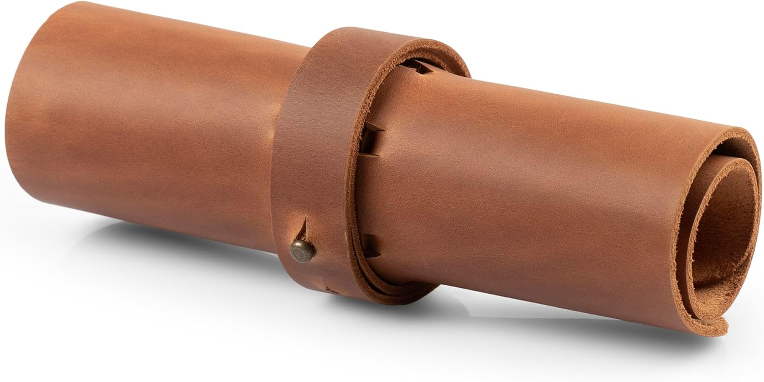 Londo Genuine Leather Retro Pen and Pencil Case - Metal Snap Fastener, Pencil Pouch Stationery Bag - Image 3