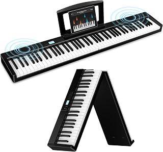 TERENCE 88 Tasten-Halbgewichtet Keyboard Piano,10W-Lautsprecher Faltbares | 10W-Lautsprecher,Halbgewichtete Tastatur, BT/M...
