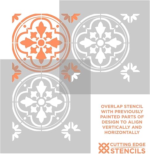 Miniatura 4 de Barcelona - Plantilla de azulejos para azulejos sintéticos, fácil de cubrir, plantilla de pared y piso, plantilla de azulejos reutilizable