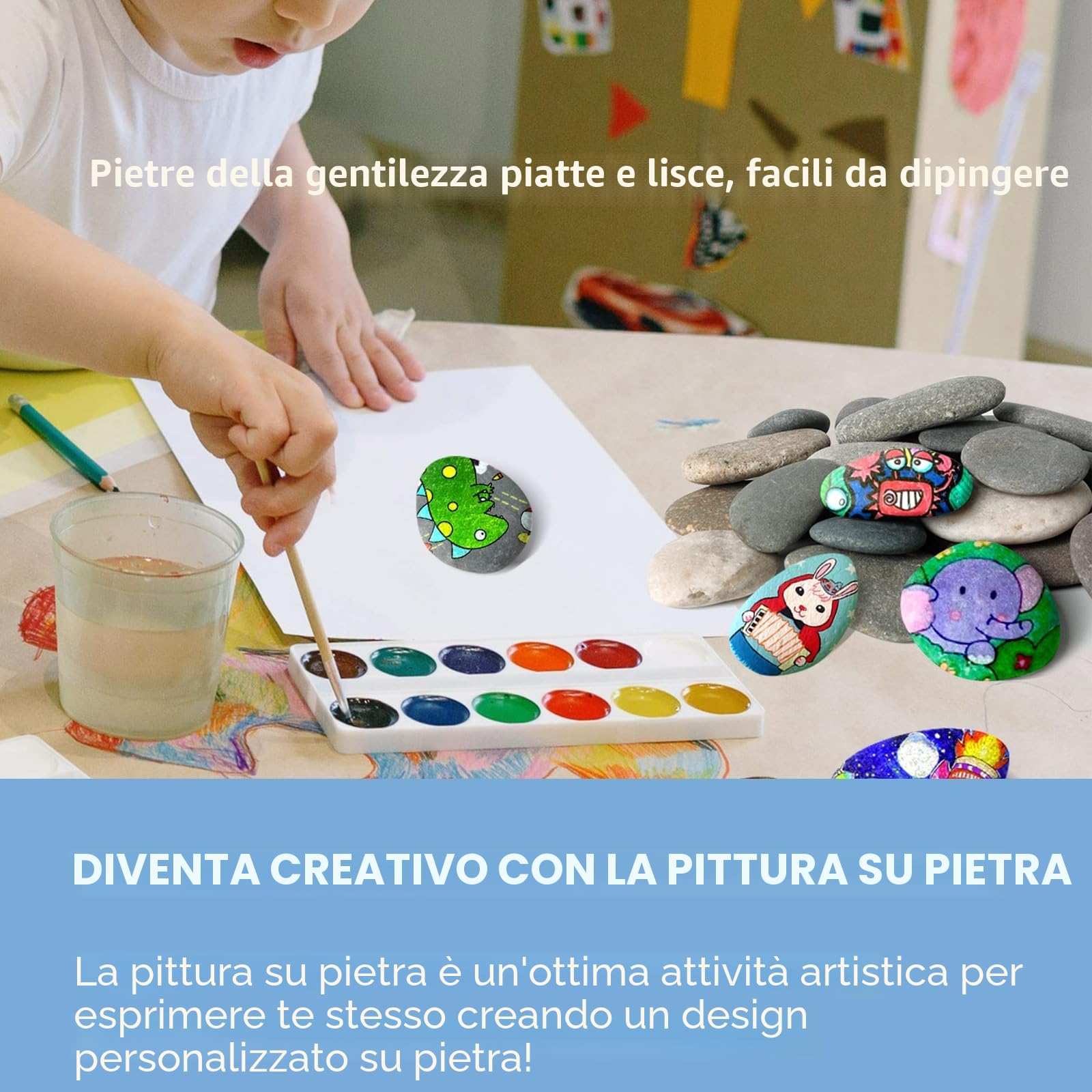 20 Pezzi Dipingere i Ciottoli, Le Rocce Ciottoli, Rocce Naturali di Disegno, Sassi da Dipingere, Pietre Piatte Per La Pittura, Pietre di Ciottoli da Spiaggia, per Decorative per Acquario e Giardino