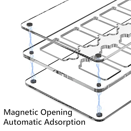 Vista 2 de GEEKRIA Game Card Case Compatible with Nintendo Switch 14 Cartridge Slots Holder Protective Shockproof Display Cabinet Game Card Case Transparent