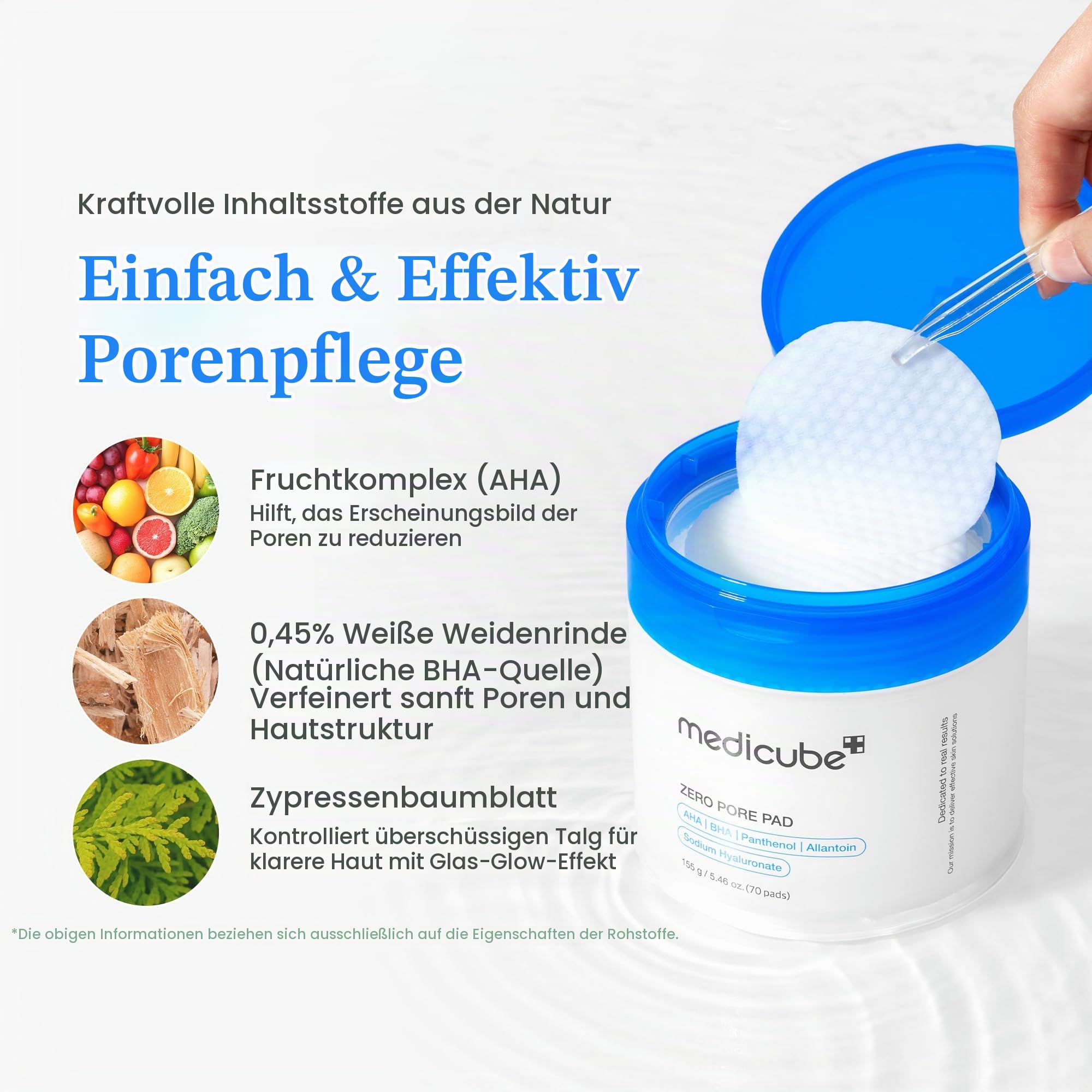medicube Signature Glass Glow Trio mit PDRN & AHA/BHA: Zero Pore Pads (70er), PDRN Serum (30ml) & Gel-Maske (4er) | 3-Schritt-Pflege für Glow, Hydration & Poren | Korean Skincare