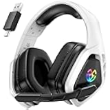 Wireless Gaming Headset for PC, Ps5, Ps4, 2.4 Ghz USB & Type-C Gaming Headphones with Microphone, 30H Battery Bluetooth Headphones for Switch, Laptop, Mobile, Mac