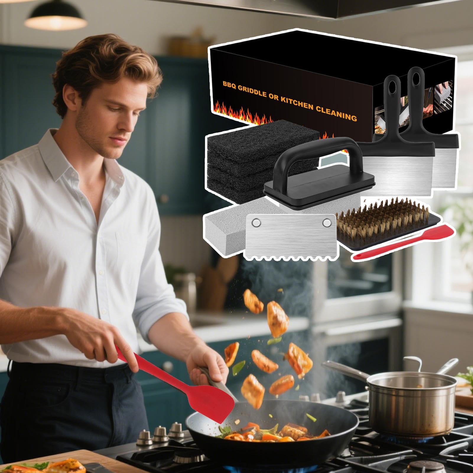 Zestawy Do Czyszczenia Grillów Akcesoria Czyszczące Do | Wielofunkcyjny Odporny Na Wysoką Temperaturę Środek Odtłuszczający Design Ergonomics Dla Użytku Domowego Food Trucków