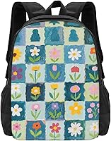 Vista 1 de Cute Cartoon Flowers Notebook Backpack Fits 15 Inch Laptop Work Backpack Backpacks For Computer