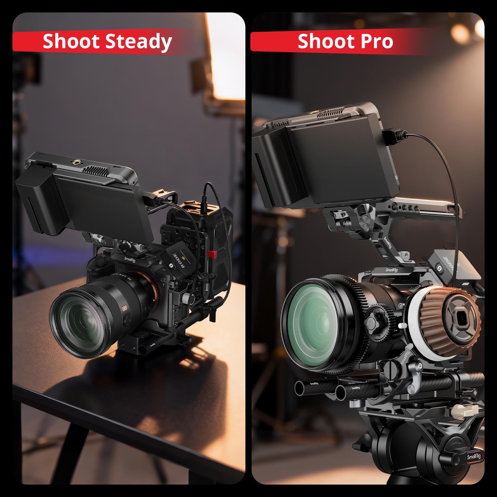 SMALLRIG Kit de Plaque de Base pour Appareil Photo avec Pince pour Rail LWS 15 mm, Tiges en Fibre de Carbone 15 mm (8'' / 20 cm), pour Sony A6500, pour Canon R5, R6, pour Sony A7SIII / A7III - 5609