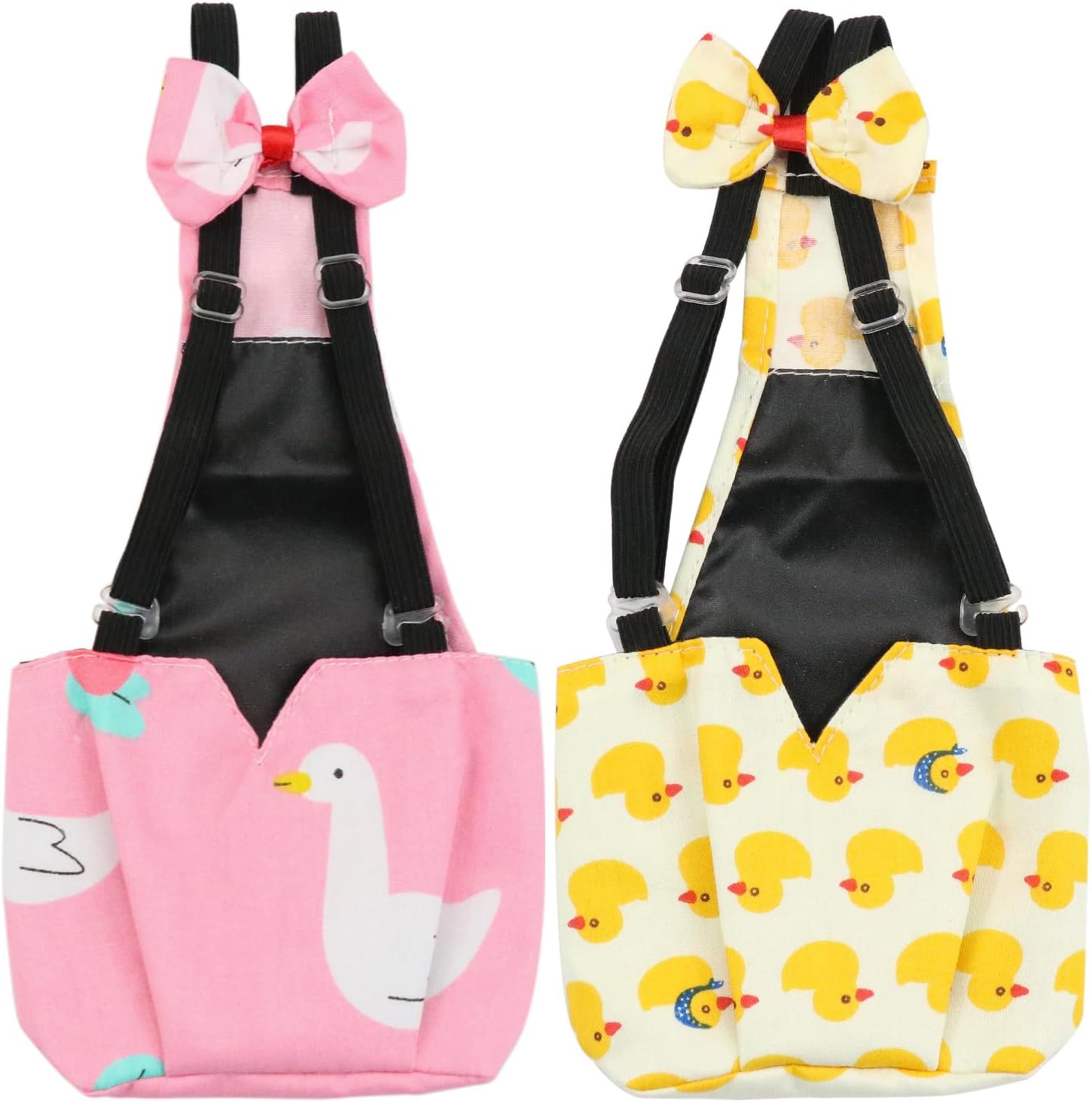 BestParts 2pcs Adjustable Waterproof Diapers for Pet Goose Duck Chicken M | 2pcs Adjustable Waterproof Reusable Diapers for Farm Pet Goose Duck Chicken Sliding Version Yellow + Pink M(1.68-4.37pounds)