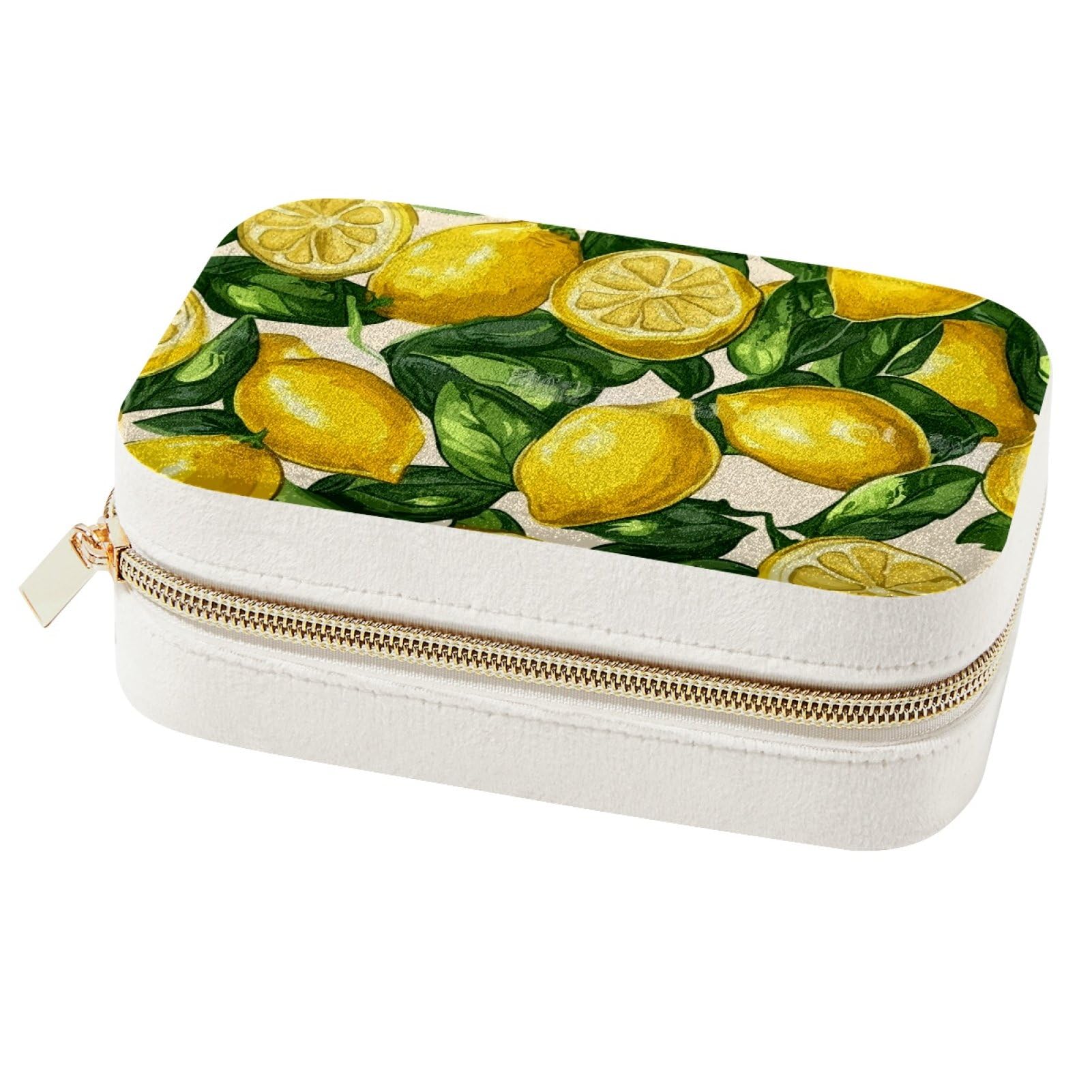 Boîte à bijoux portable motif citron, l'organisateur idéal pour vos voyages