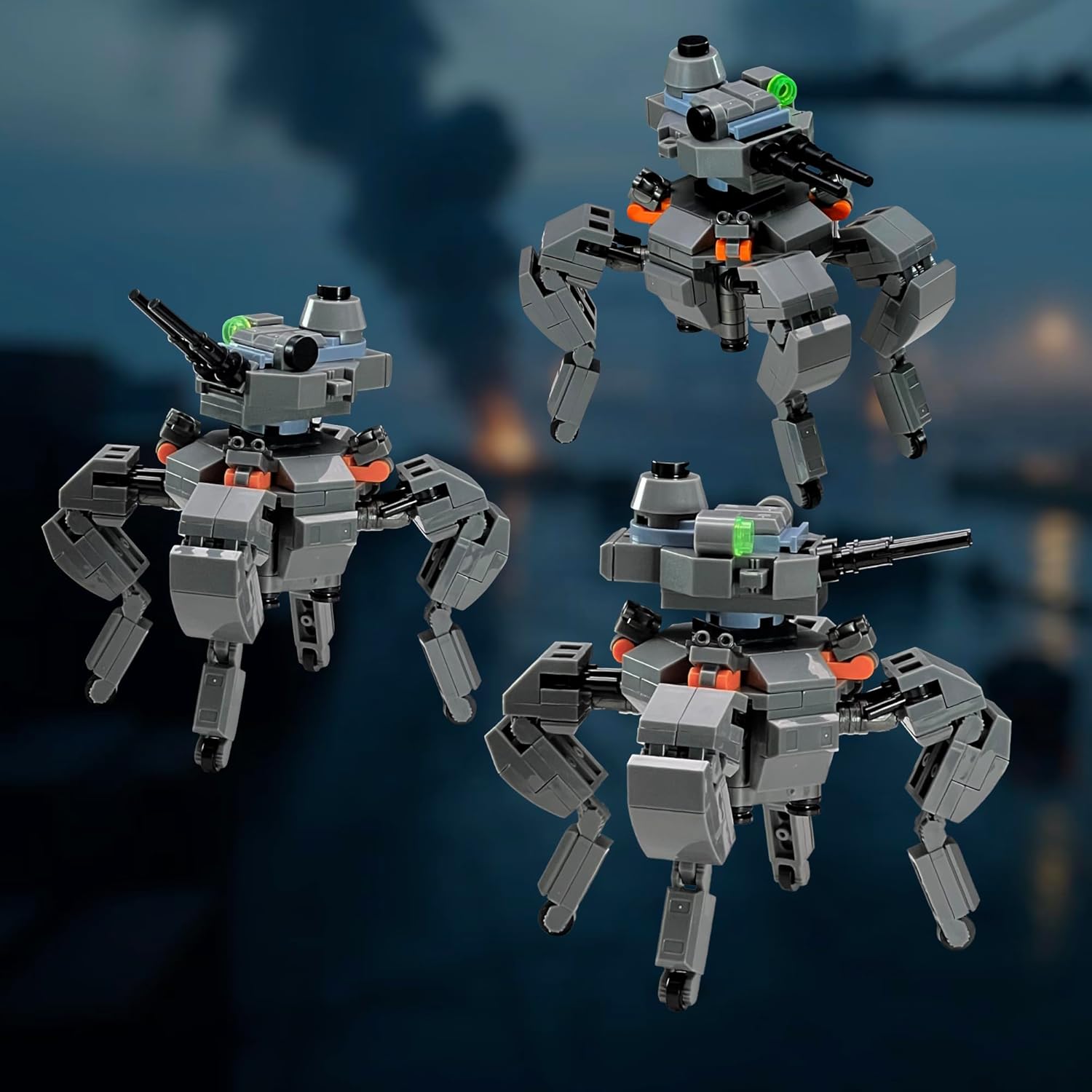 MyBuild Armed Forces Alpha Fire Support 6021 – Robot Building Kit, Heavy Tactical Mech with Missile Pod & Quadruped Support Drone, Poseable Military Mecha Set, Ages 14+