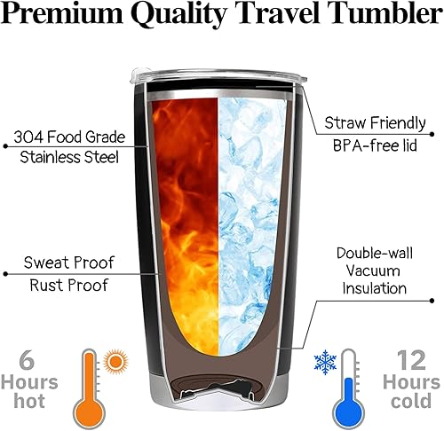 Miniatura 9 de Vasos personalizados con nombre grabado, vaso de café de acero inoxidable de 20 onzas con tapas y popotes, taza de viaje personalizada regalos para