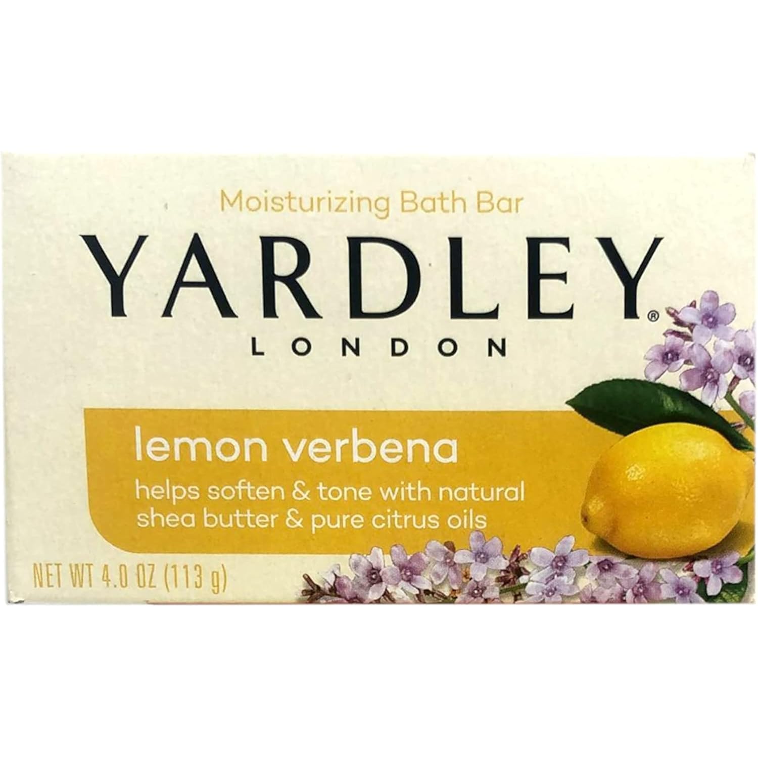Yardley London Moisturizing Bar Lemon Verbena With Shea Butter 4.0 oz (Pack of 5)