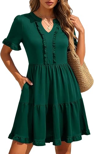 Berydress Womens Summer Dresses 2026 Short Sleeve Babydoll Mini Sun Dress