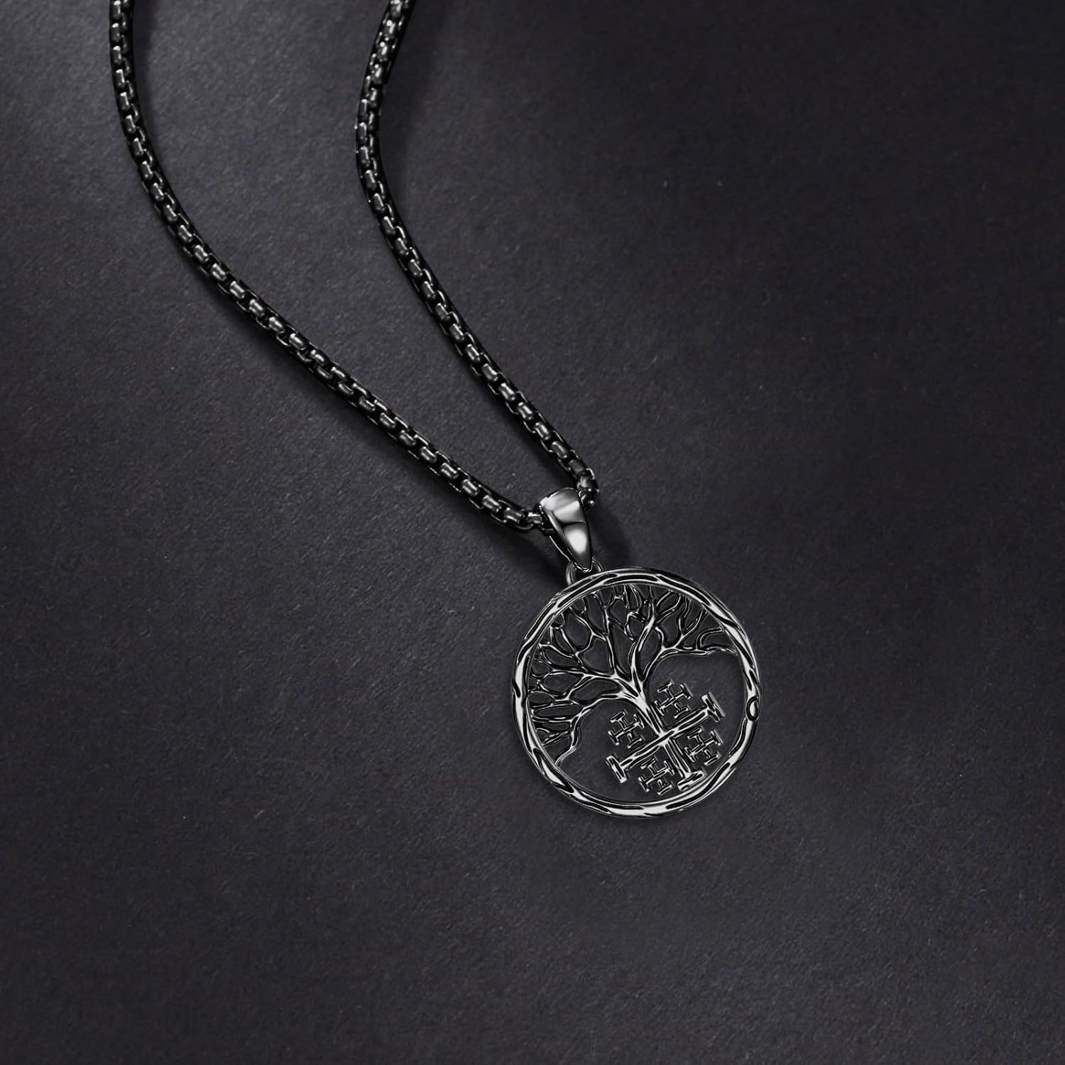 SIMONLY Cross Necklace 925 Sterling Silver Tree of Life/Jerusalem Cross Necklace Crucifix Pendant Religious Jewelry Christmas Thanksgiving Gifts for Men Women - Image 6