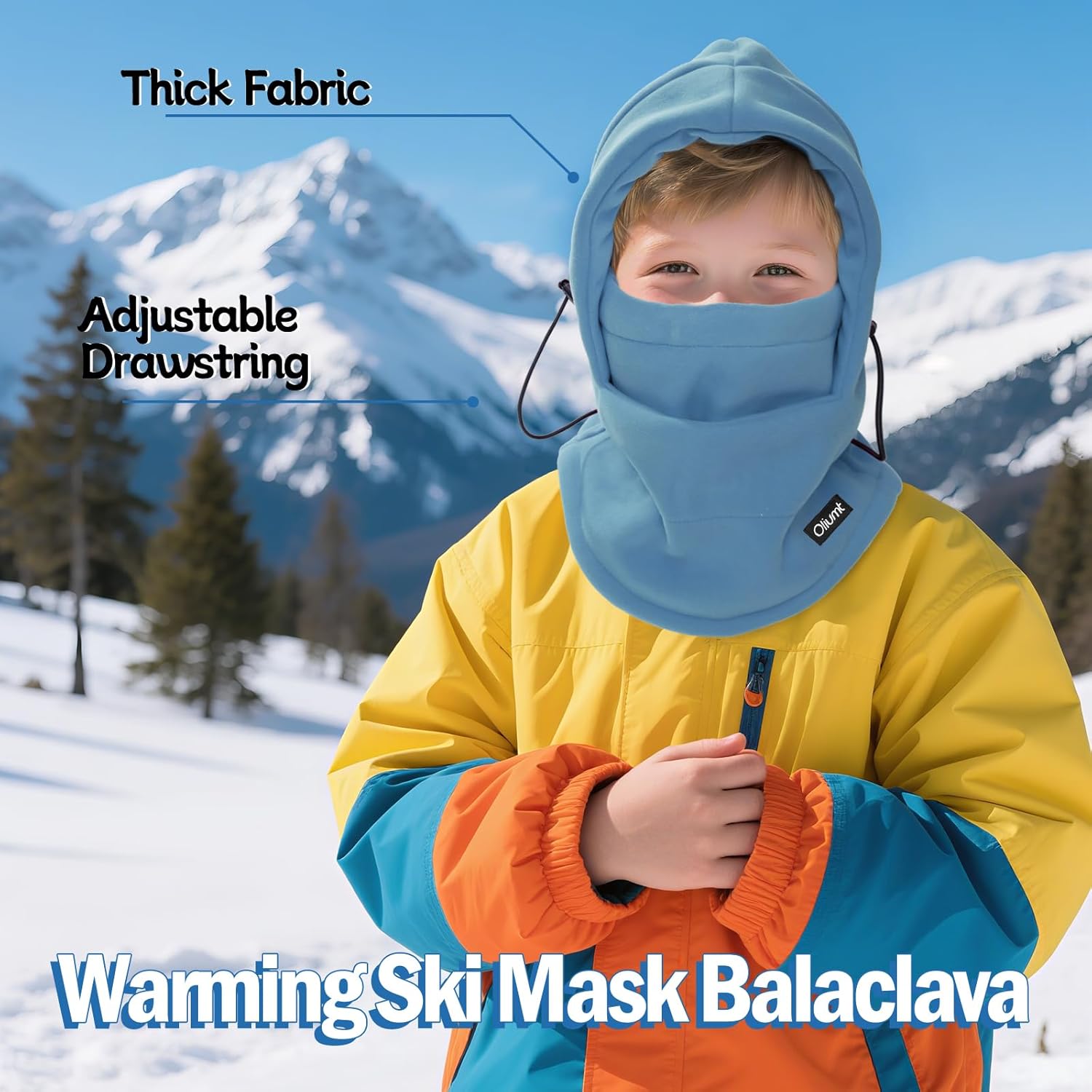 Kids Balaclava Ski Mask Heavyweight Fleece Face Cover Warmer for Cold Weather Windproof Winter Hat Balaclava for Boys Girls - Image 3
