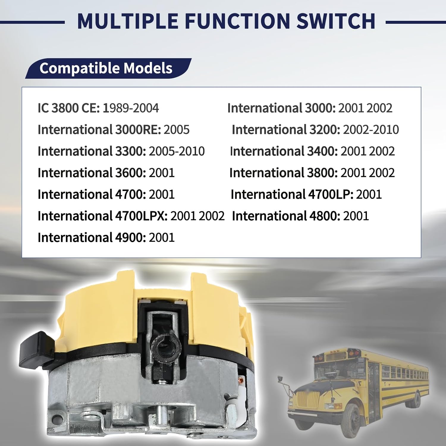 Heavy Duty Multiple Function Switch Compatible with IC 3800 CE/International 3000 3200 3300 3400 3600 3800 4700 4800 4900 1989-2010 Multi-Function Turn Signal Switch