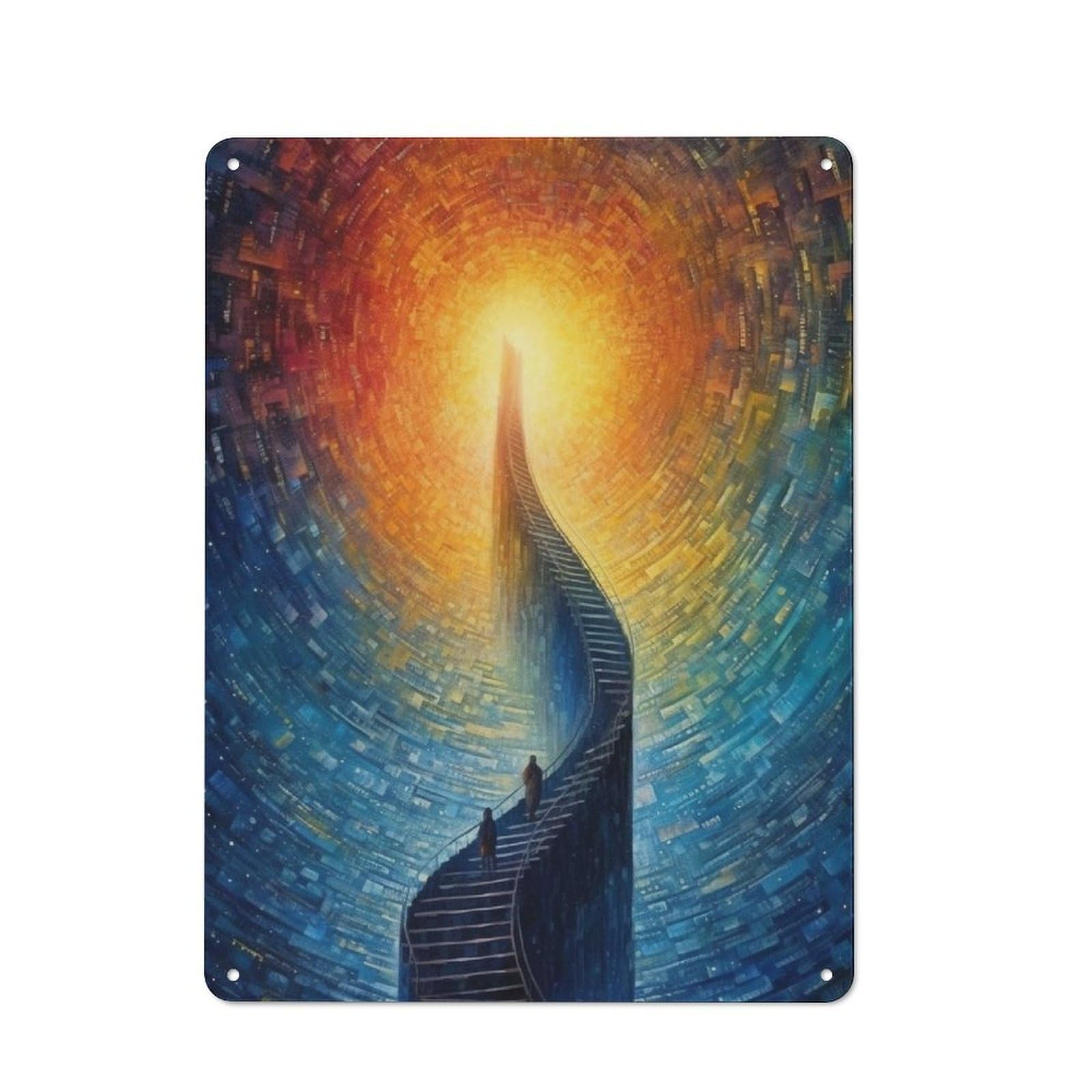 Metal Sign 40x30cm with Stairways to The Light for Workshop Wall, Rustic Decor, for Collectors Decorating Workshops And Hobby Rooms