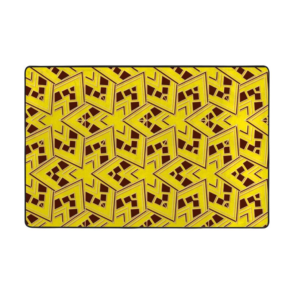 Tapis de maison moderne triangle jaune CHEHONG pour salon 63X48Inch
