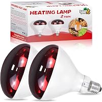 LUCKY HERP 250W Red Infrared Heat Lamp Bulbs for Chickens Chicks Reptiles Pets - 2 Pack Brooder Coop Heater