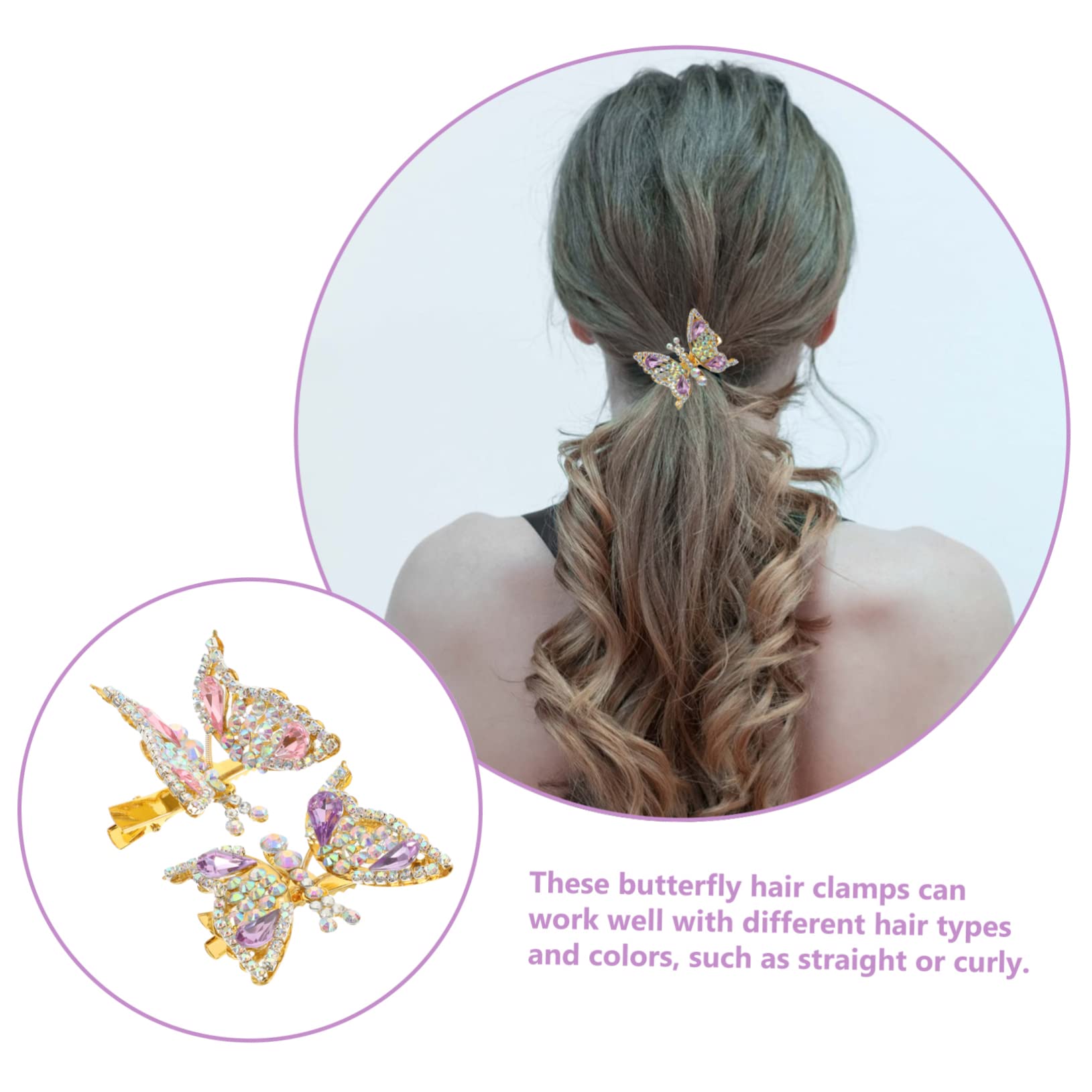 FOMIYES 4 Sets Langlebige Haarspange Mit Schmetterlingsmotiv Aus Metall Für Damen Und Mädchen Für Den Täglichen Gebrauch 2 Stück X 4