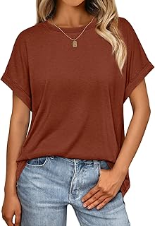 AUTOMET Women's Oversized Short Sleeve T Shirts Casual Summer Everyday Tops