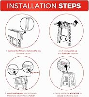 Vista 6 de ACKO Taburete plegable de 16 pulgadas con capacidad de 400 libras, taburetes de plástico para adultos y niños, taburetes plegables para cocina, Negro