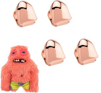 Decorative Grillz Accessory for Fuggler, Clip-on Decoration Grills, Stainless Steel Cover, Plain Grill Cap, Mix-Color Sets Rose Gold