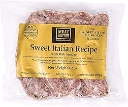 MeatCrafters Sweet Italian Pork Sausage, Minimally Processed, No Artificial Ingredients, 48oz (4-Pack, 16 Total Links)